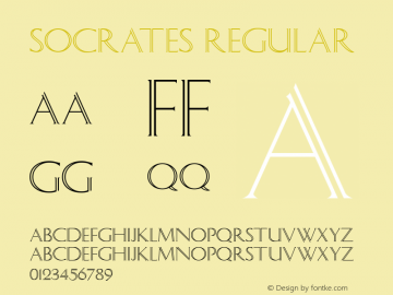 Socrates Regular Print Artist: Sierra On-Line, Inc. Font Sample