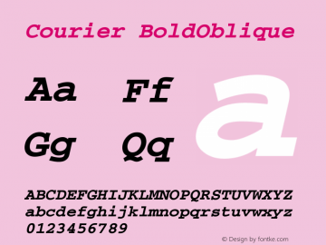Courier BoldOblique Version 002.004图片样张