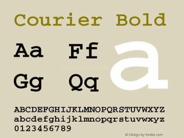 Courier Bold Version 002.003 Font Sample