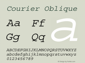 Courier Oblique 004.000 Font Sample