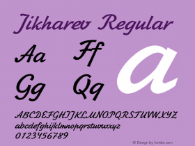 Jikharev Regular Converted from t:\JKH.TF1 by ALLTYPE Font Sample