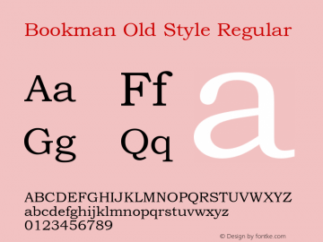 Bookman Old Style Regular 9.0d5e1图片样张