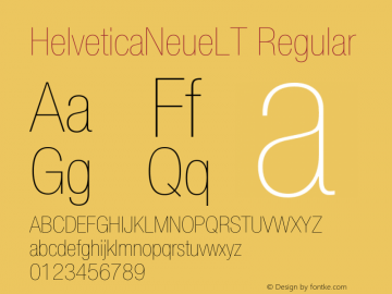 HelveticaNeueLT Regular Version 6.1; 2002图片样张