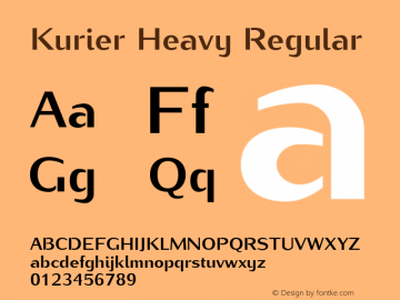 Kurier Heavy Regular Version 1.000;PS 0.995;hotconv 1.0.49;makeotf.lib2.0.14853 Font Sample