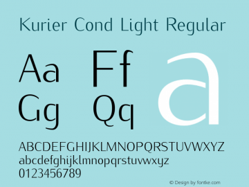 Kurier Cond Light Regular Version 1.000;PS 0.995;hotconv 1.0.49;makeotf.lib2.0.14853 Font Sample