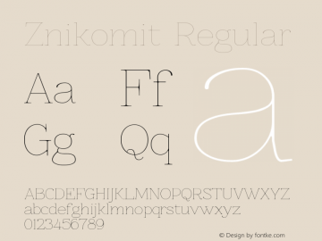 Znikomit Regular Version 0.53 Font Sample