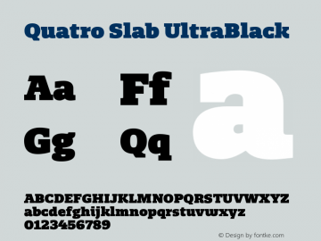 Quatro Slab UltraBlack Version 1.0 Font Sample