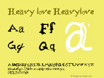 Heavy love Heavylove Version 001.000 Font Sample