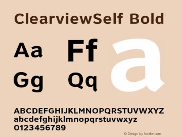 ClearviewSelf Bold 1.0 Font Sample