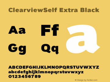 ClearviewSelf Extra Black 1.0 Font Sample
