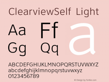 ClearviewSelf Light 1.0 Font Sample
