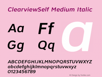 ClearviewSelf Medium Italic 1.0图片样张