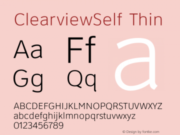 ClearviewSelf Thin 1.0 Font Sample