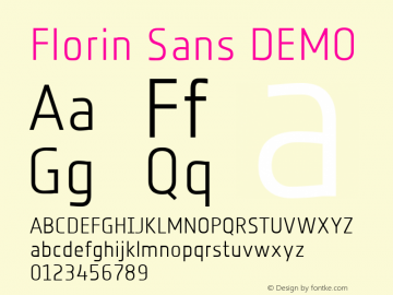 Florin Sans DEMO Version 1.000 Font Sample