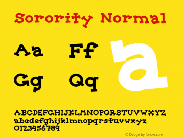 Sorority Normal Version 1.1 Font Sample