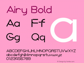 Airy Bold Fontographer 4.7 10.8.24 FG4J­0000001193 Font Sample