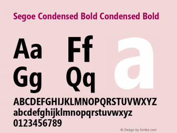 Segoe Condensed Bold Condensed Bold 001.000图片样张