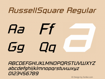 RussellSquare Regular 001.001 Font Sample