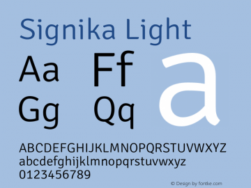 Signika Light Version 1.001图片样张