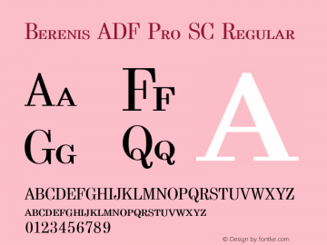 Berenis ADF Pro SC Regular Version 1.004;FFEdit Font Sample