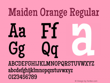 Maiden Orange Regular Version 1.000图片样张