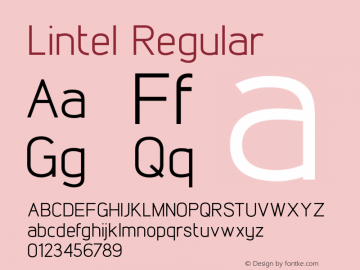 Lintel Regular 1.000 Font Sample