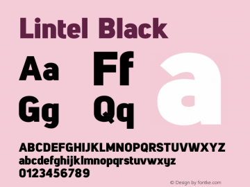 Lintel Black Version 1.001; Fonts for Free; vk.com/fontsforfree Font Sample