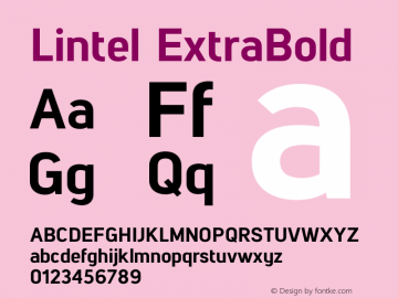 Lintel ExtraBold Version 1.001; Fonts for Free; vk.com/fontsforfree Font Sample