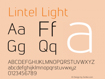 Lintel Light Version 1.001; Fonts for Free; vk.com/fontsforfree Font Sample