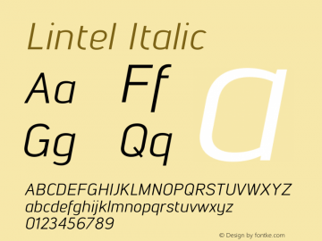 Lintel Italic Version 1.001; Fonts for Free; vk.com/fontsforfree Font Sample