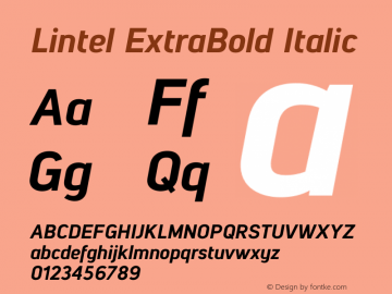 Lintel ExtraBold Italic Version 1.001; Fonts for Free; vk.com/fontsforfree Font Sample