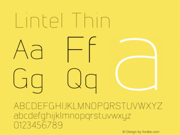 Lintel Thin Version 1.001; Fonts for Free; vk.com/fontsforfree Font Sample