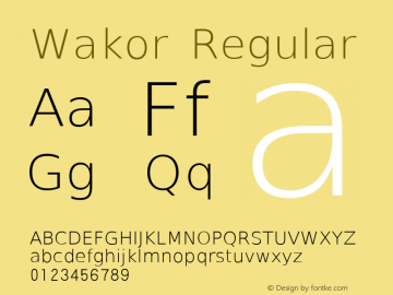 Wakor Regular Version 4.007 Font Sample