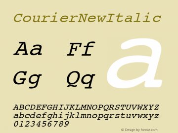 Courier New Italic Unknown图片样张