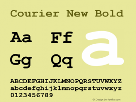 Courier New Bold Unknown Font Sample