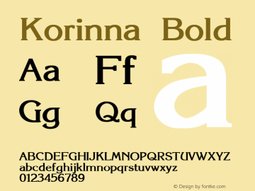 Korinna Bold Converted from C:\FONTS\TMP\KORIN1.BF1 by ALLTYPE Font Sample