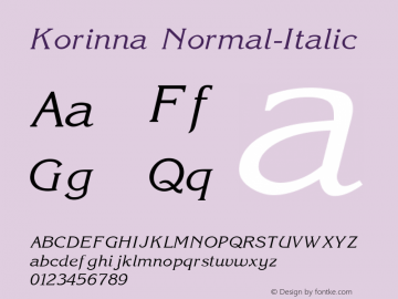 Korinna Normal-Italic 001.000图片样张