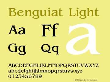 Benguiat Light Version 001.000 Font Sample