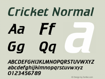 Cricket Normal 1.0 Fri Feb 01 02:03:01 1980 Font Sample
