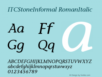 ITCStoneInformal RomanItalic Version 1.00图片样张