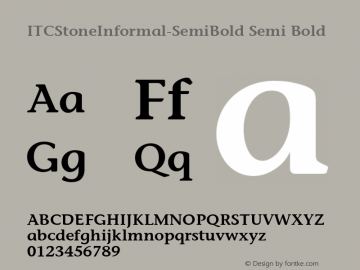 ITCStoneInformal-SemiBold Semi Bold Version 1.00图片样张