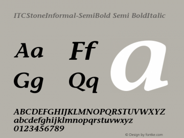 ITCStoneInformal-SemiBold Semi BoldItalic Version 1.00图片样张