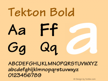 Tekton Bold 001.000 Font Sample