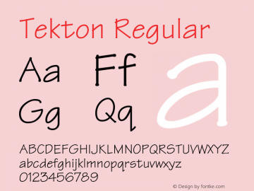 Tekton Regular 001.001 Font Sample