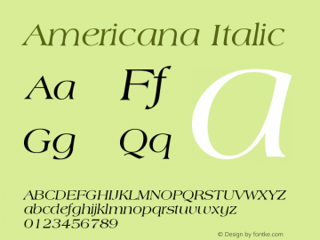 Americana Italic Version 003.001图片样张
