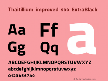 Thaitillium improved 999 ExtraBlack Version 3.000 Font Sample