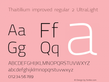 Thaitillium improved regular 2 UltraLight Version 3.000 Font Sample