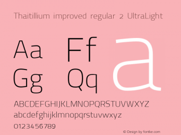 Thaitillium improved regular 2 UltraLight Version 3.000图片样张