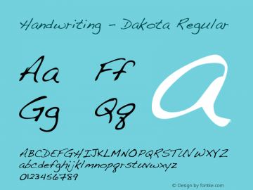 Handwriting - Dakota Regular 1.2.1 Font Sample