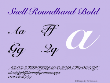 Snell Roundhand Bold 1.1.1 Font Sample